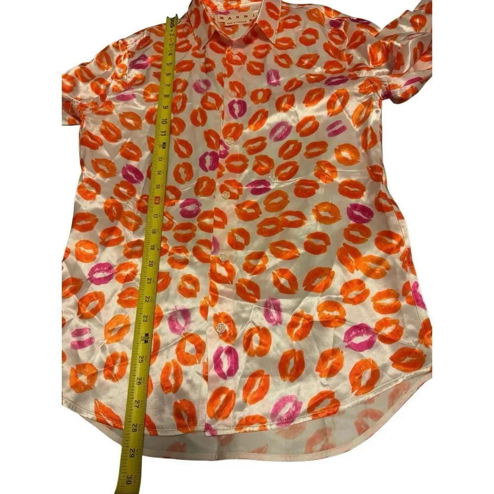 Marni size 40 (US 10) kiss lips button up blouse - NWT